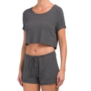Max Studio Cropped Top & Shorts - Sleep Set